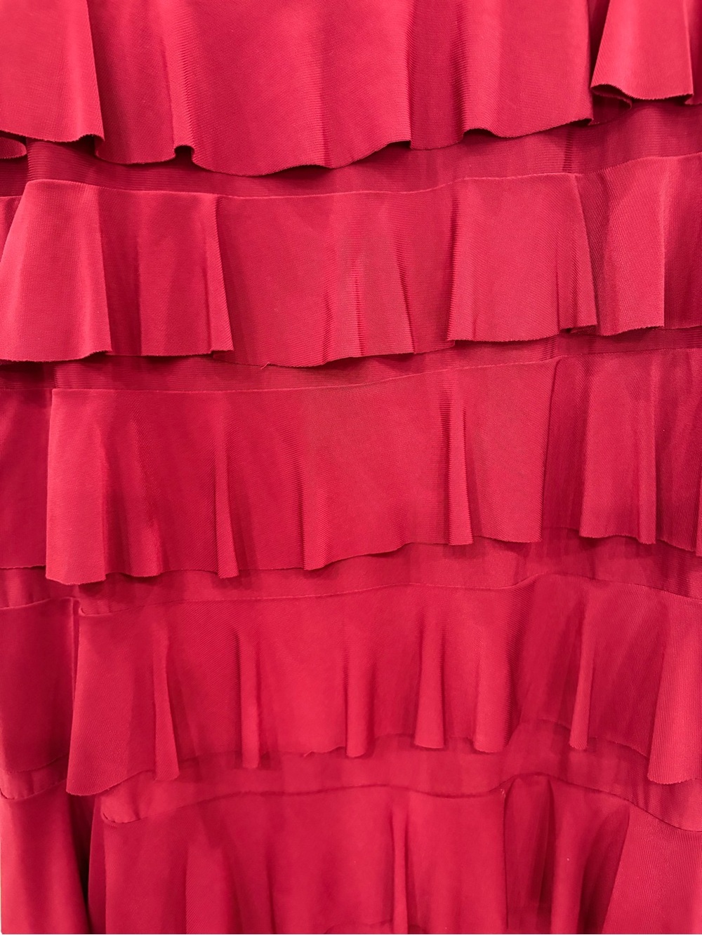 Women's Red Tiered Ruffle Maxi Skirt - Picture 2 of 5